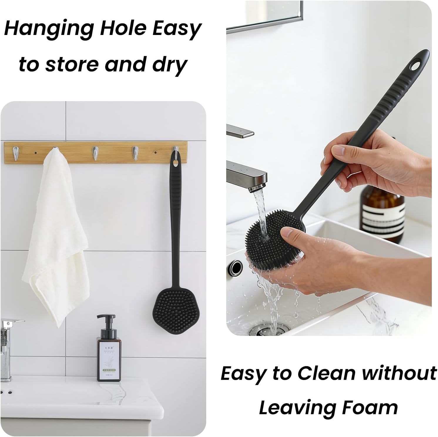 Thumbnail 6 de Redfly Silicone Back Scrubber for Shower – 44cm Long, Double-Sided Back Brush with Silicone Bristles and Massage Nodes