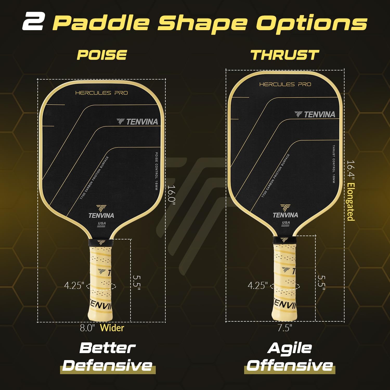 Detalle 1 de TENVINA Pickleball Paddle T700SC Carbon Fiber
