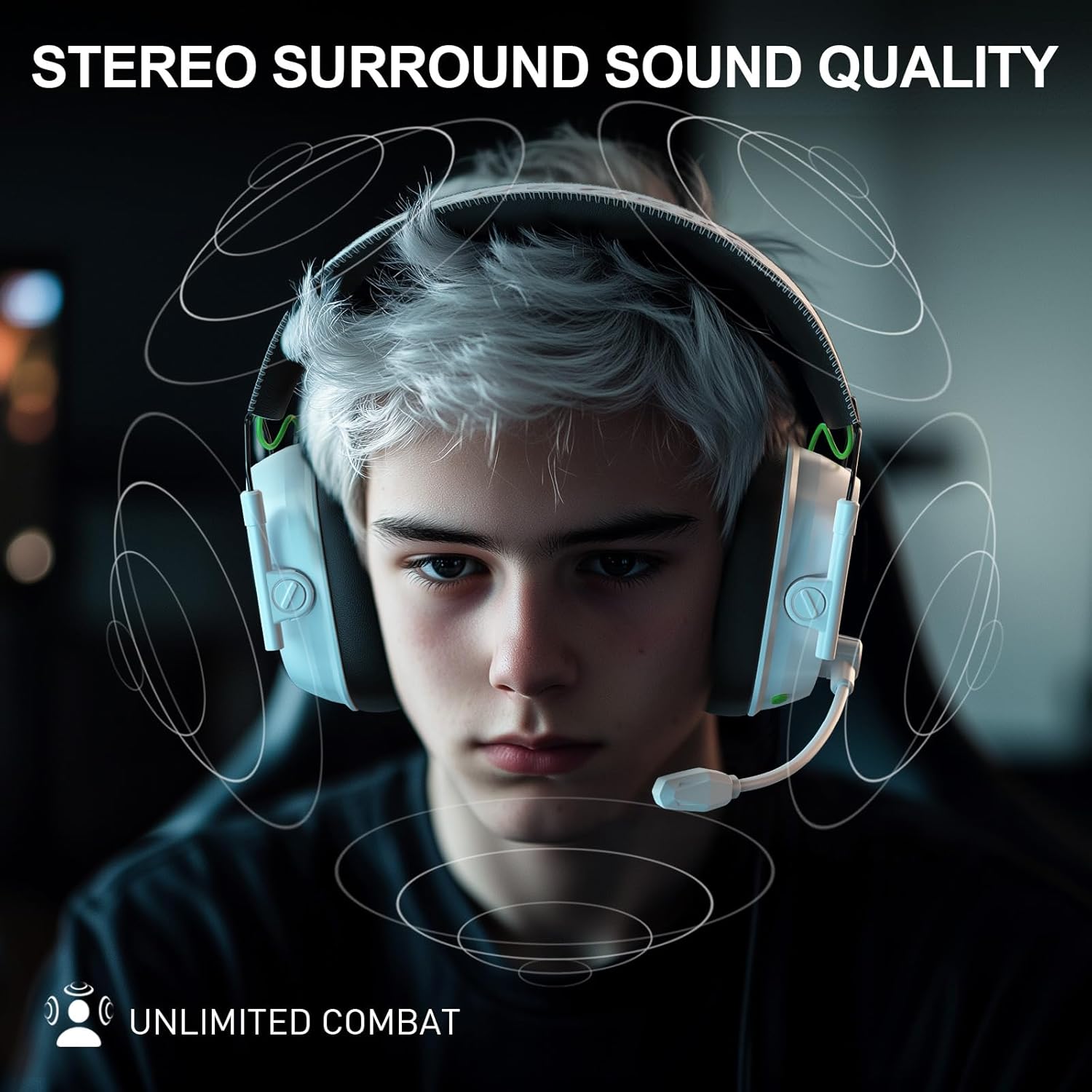 Detalle 2 de Skapendy Wireless Gaming Headset 50Hrs