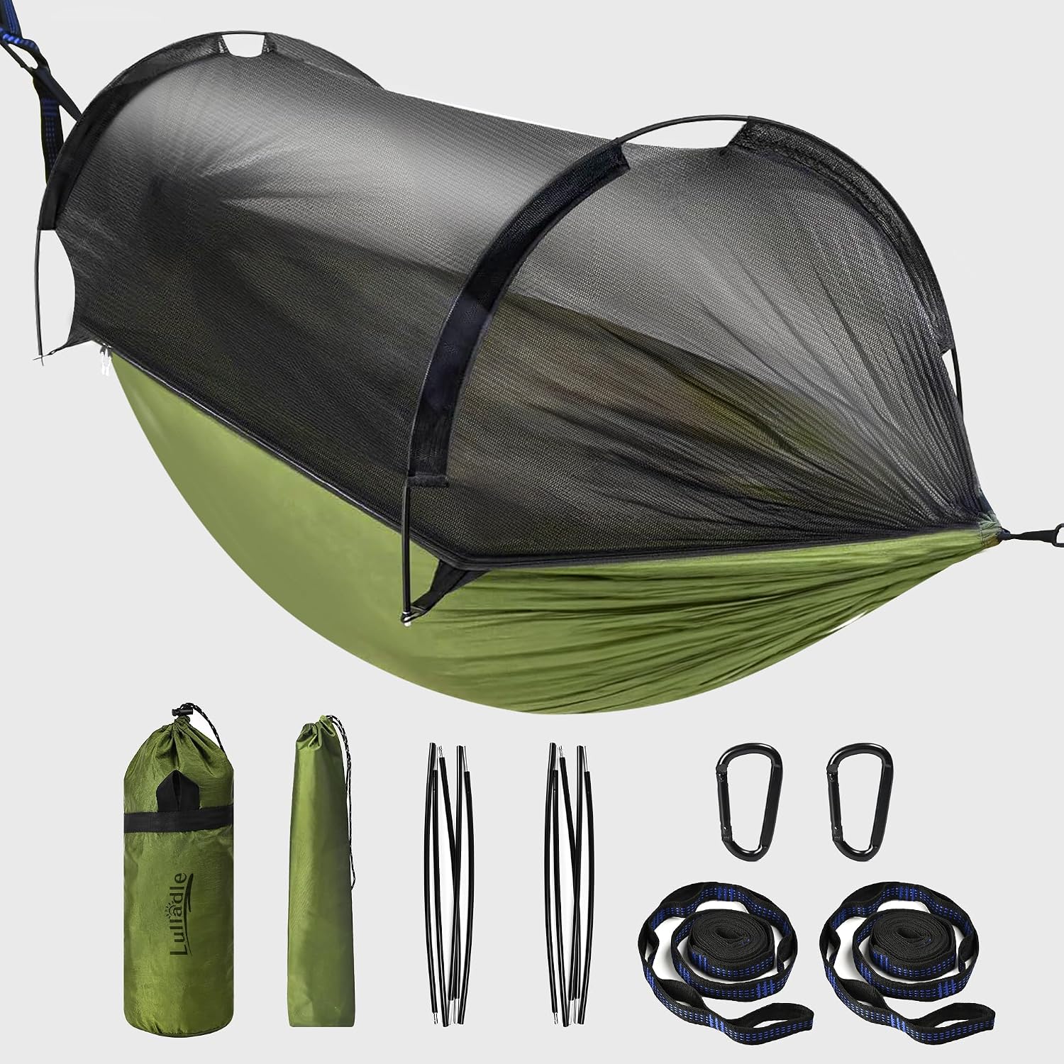 Thumbnail 6 de Lulladle Camping Hammock 118in Double with Mosquito Net