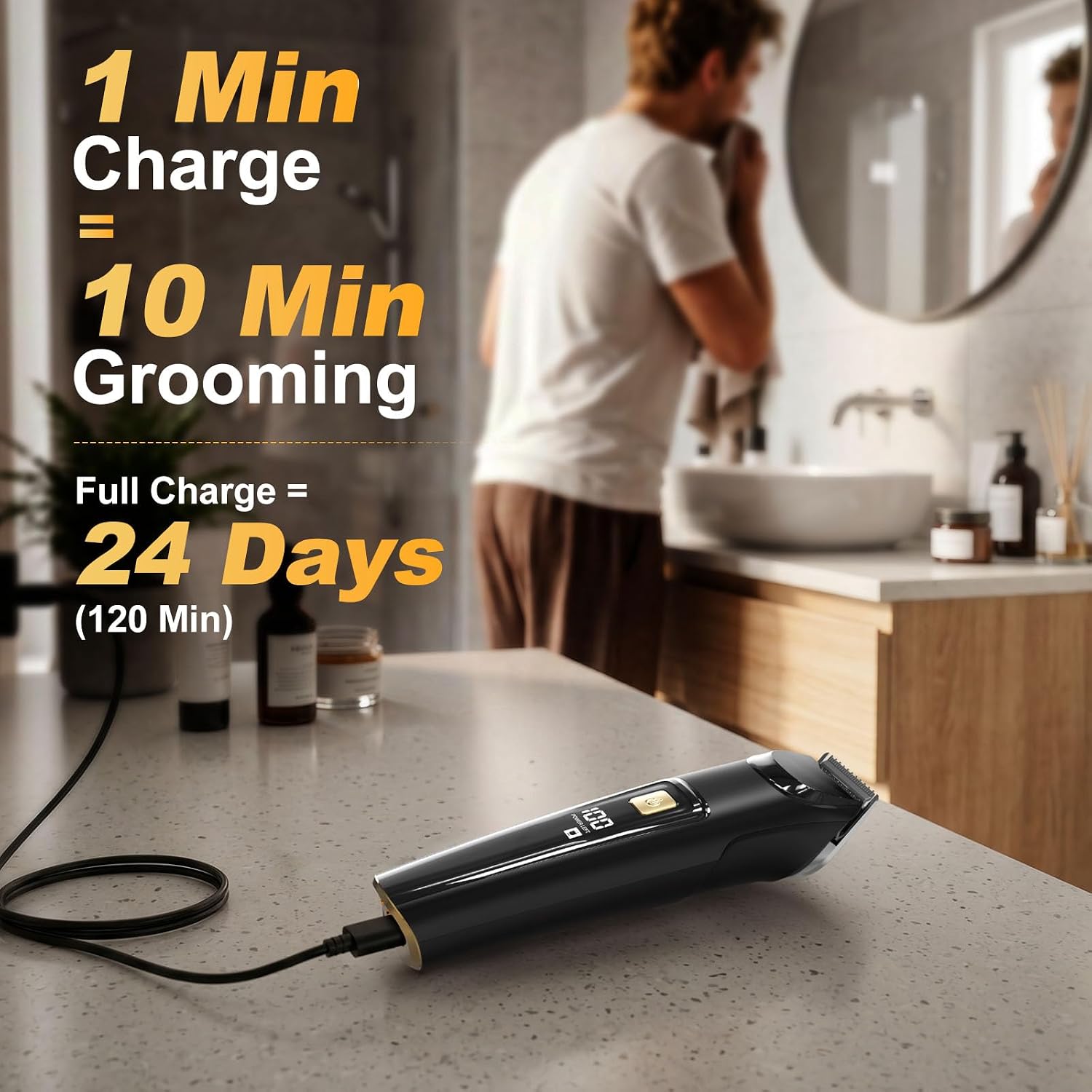 Thumbnail 5 de All-in-One Beard Trimmer for Men: Waterproof Cordless Electric Razor & Hair Clipper