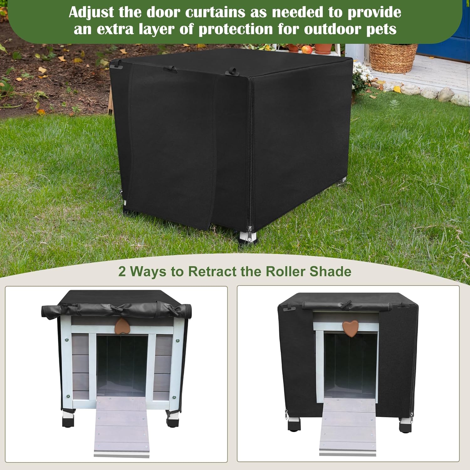Thumbnail 4 de Outdoor Cat House with Cover: Weatherproof Grey Shelter for Outdoor Cats