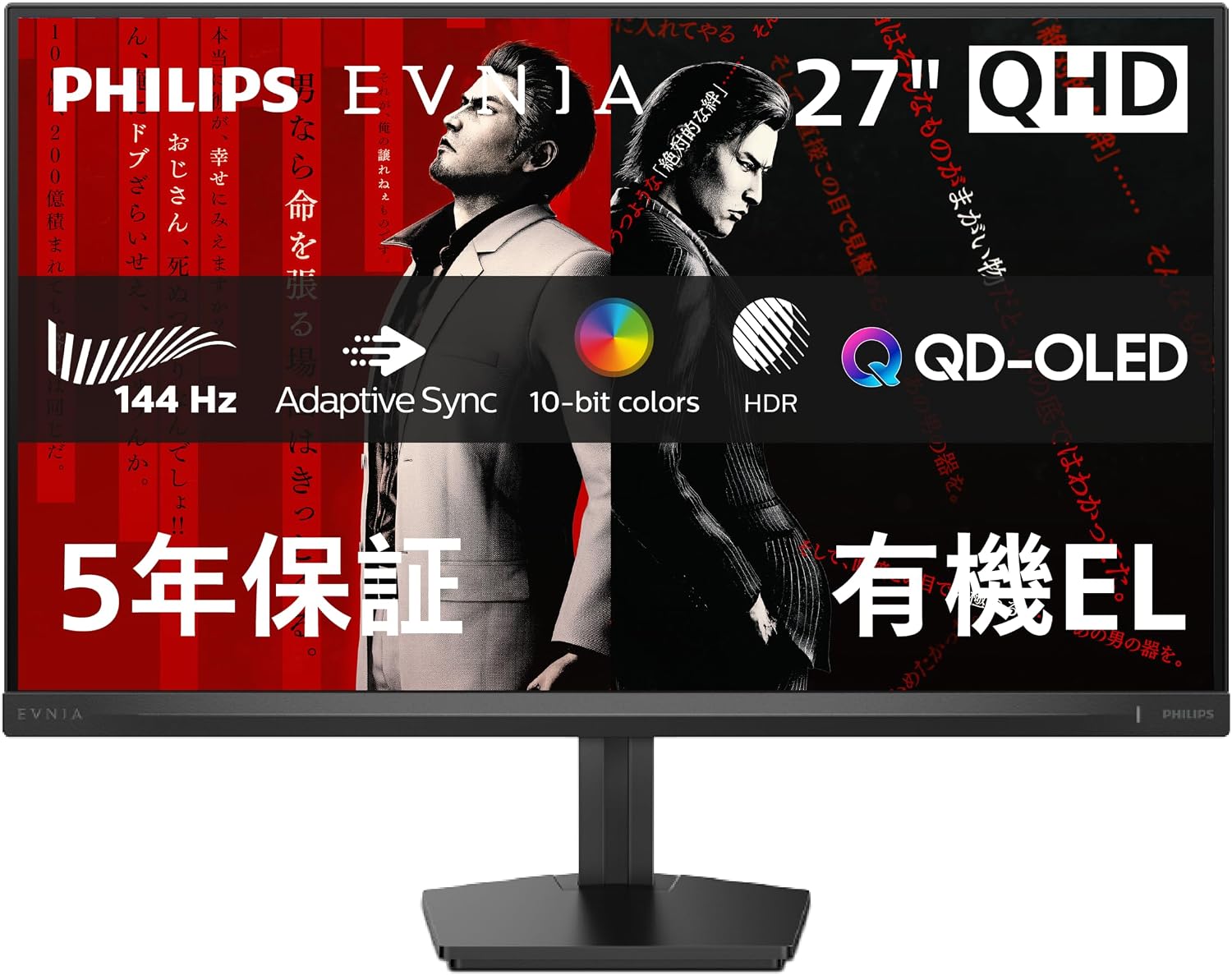 Detalle de PHILIPS EVNIA 27M2N6500NS/11 27インチWQHD QD-OLEDゲーミングモニター 144Hz・0.03ms