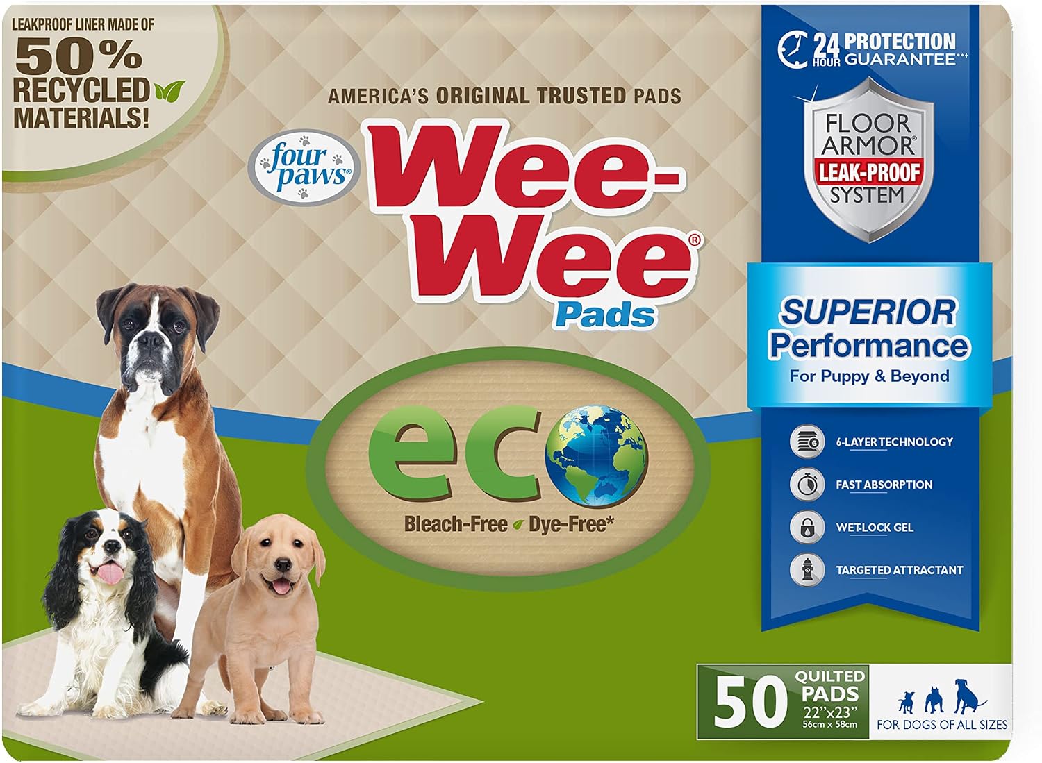 Detalle de Four Paws Wee-Wee Superior Performance 50 Stück