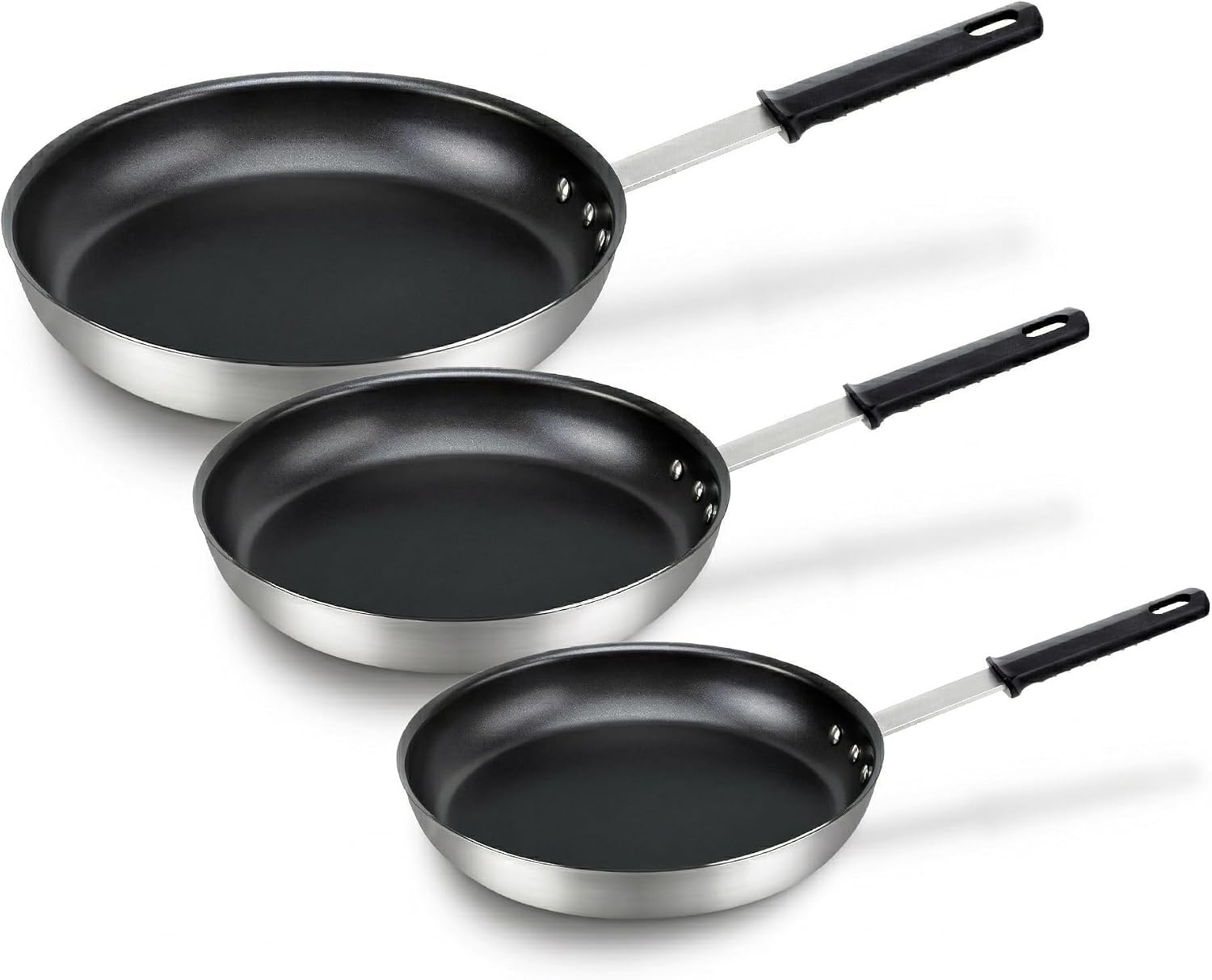 Detalle de Lagostina L888040103 Ristorante 3-Ply Clad Non-Stick Skillet Set, 3-Piece