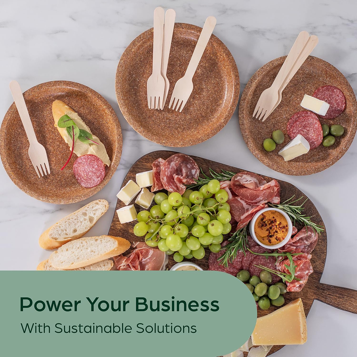 Thumbnail 5 de PURPLECLAY Wooden Disposable Forks (300 PCS) — FSC Certified Birchwood, Compostable & Eco-Friendly