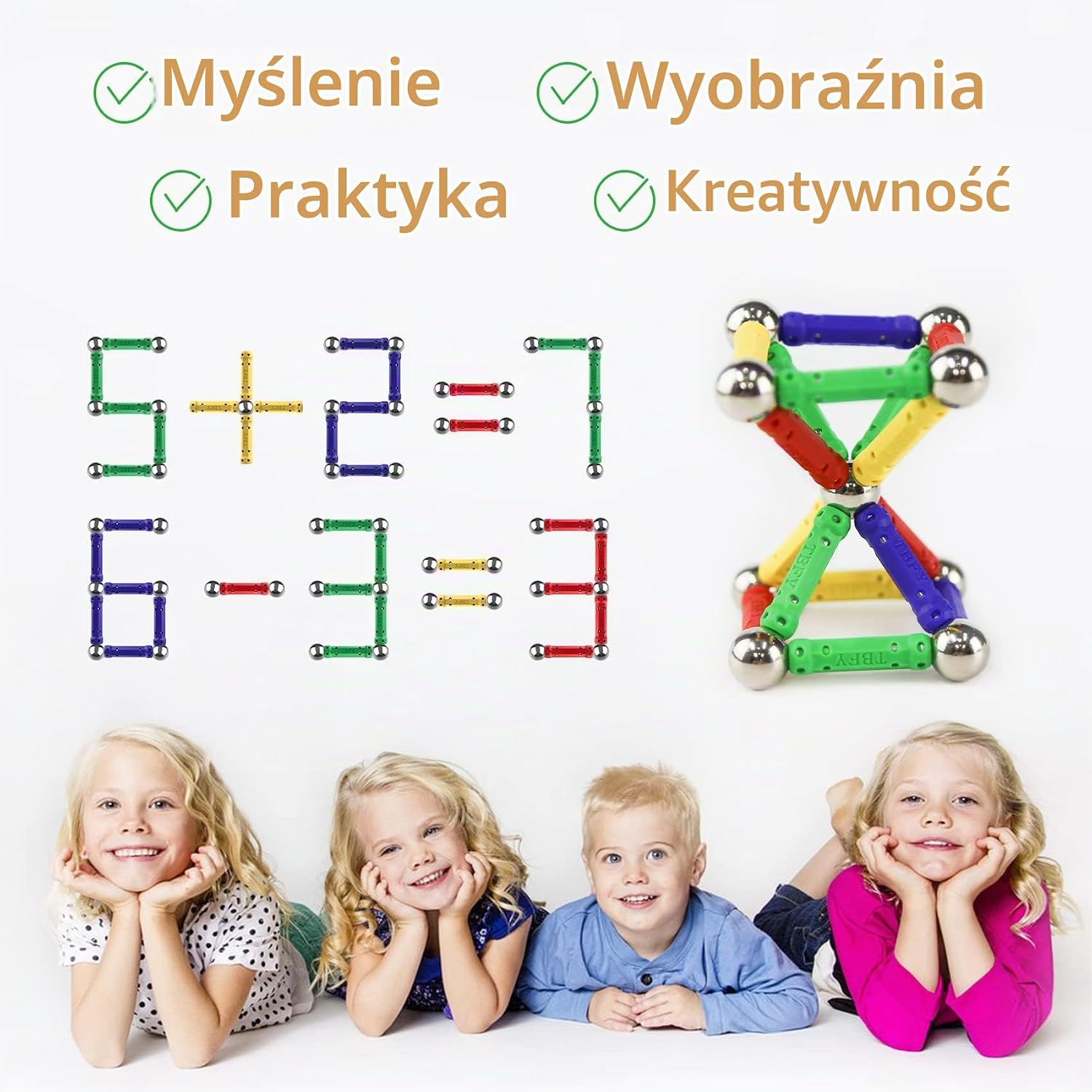 Detalle 1 de Jvchengxi JV-MS-144 magnetyczny zestaw konstrukcyjny, 144 elementy
