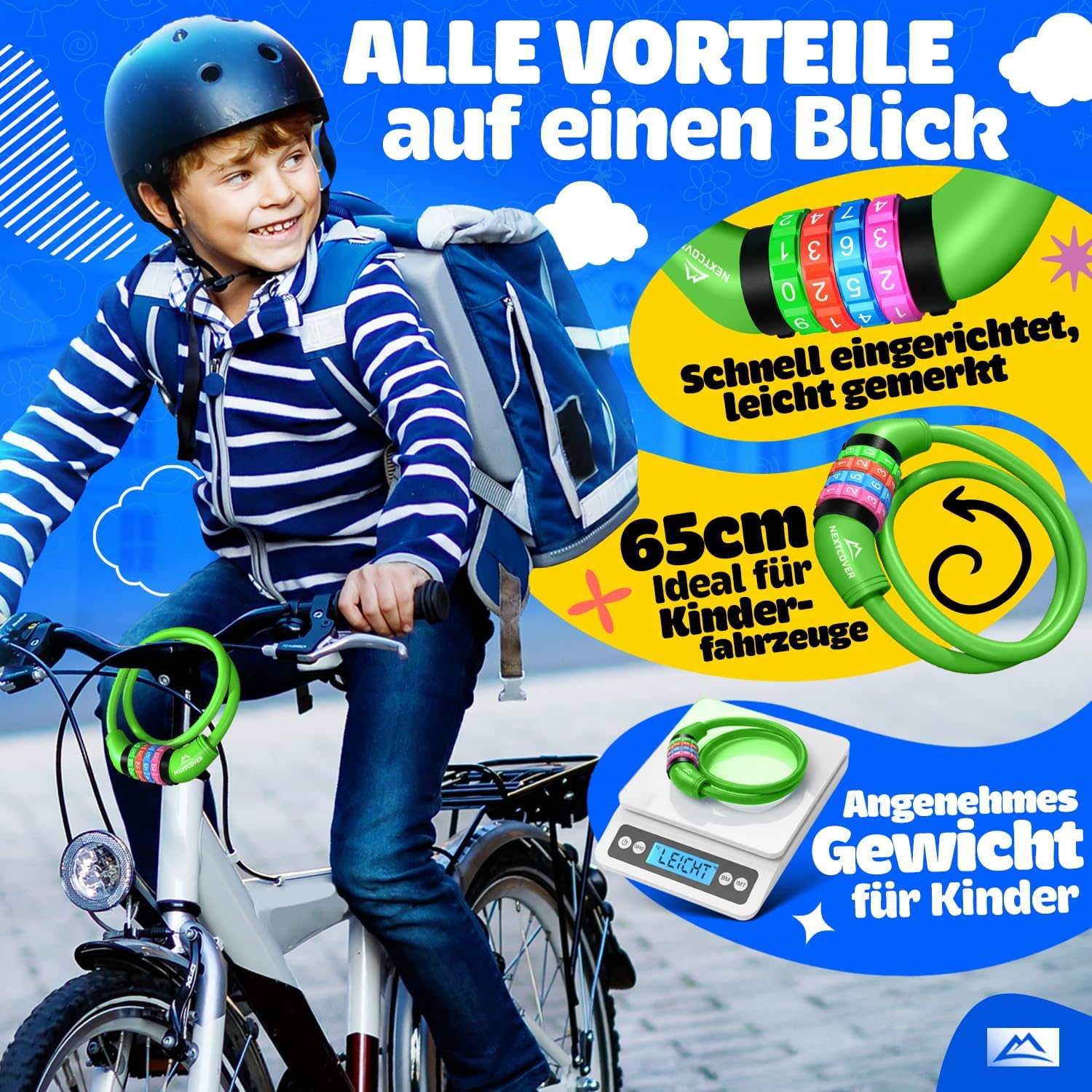 Thumbnail 5 de Nextcover Fahrradschloss Kinder mit 4-stelligem Zahlencode