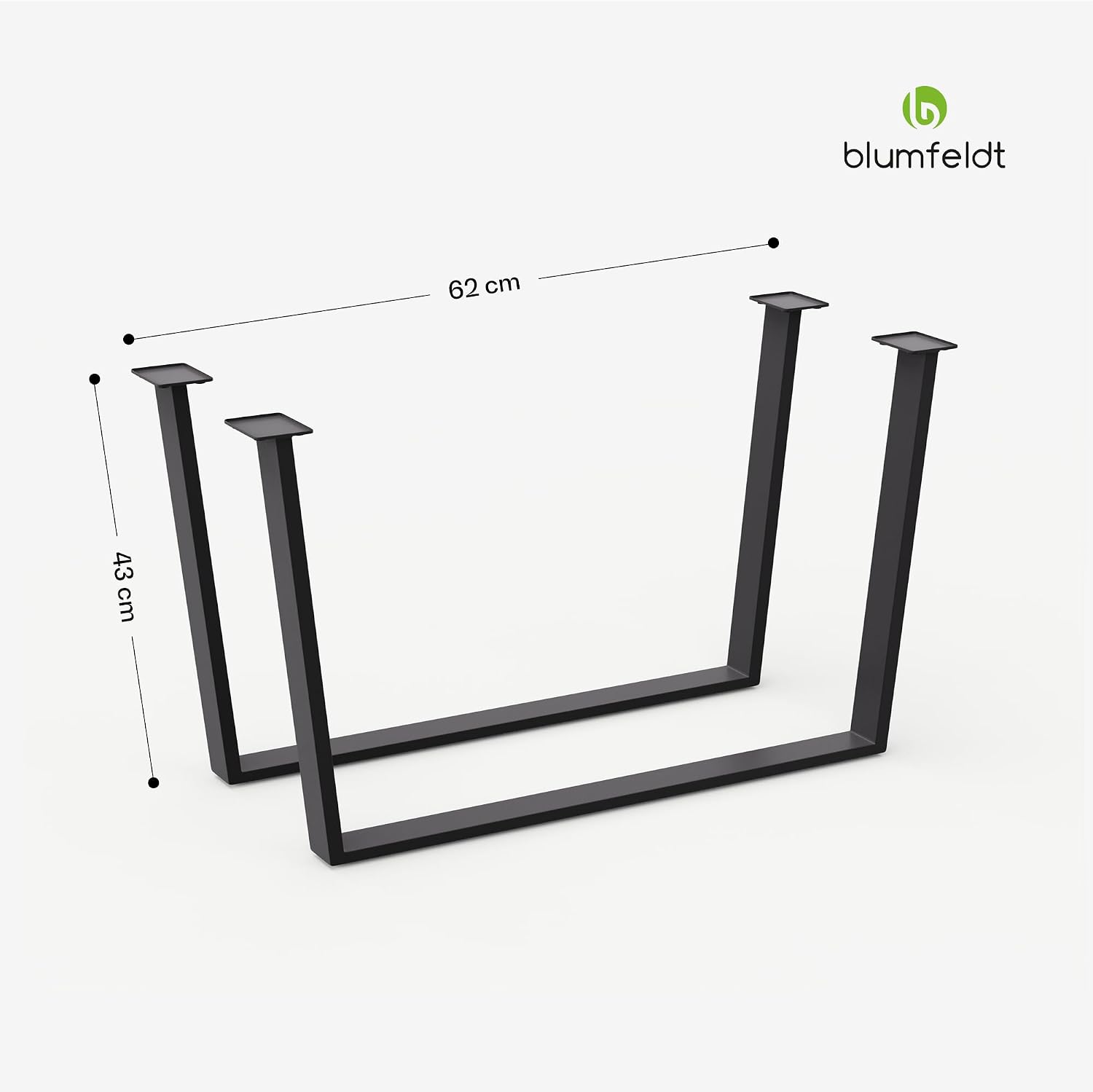 Thumbnail 6 de blumfeldt Ayr – stalowe nogi do stołu, 43 cm, czarne, styl industrialny