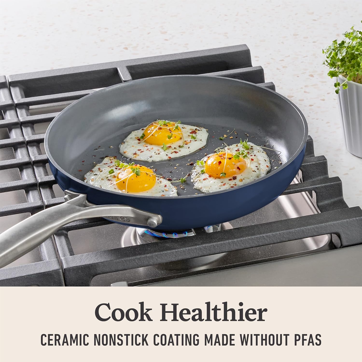 Detalle 2 de Calphalon Ceramic Frying Pan Set, 8-inch and 10-inch