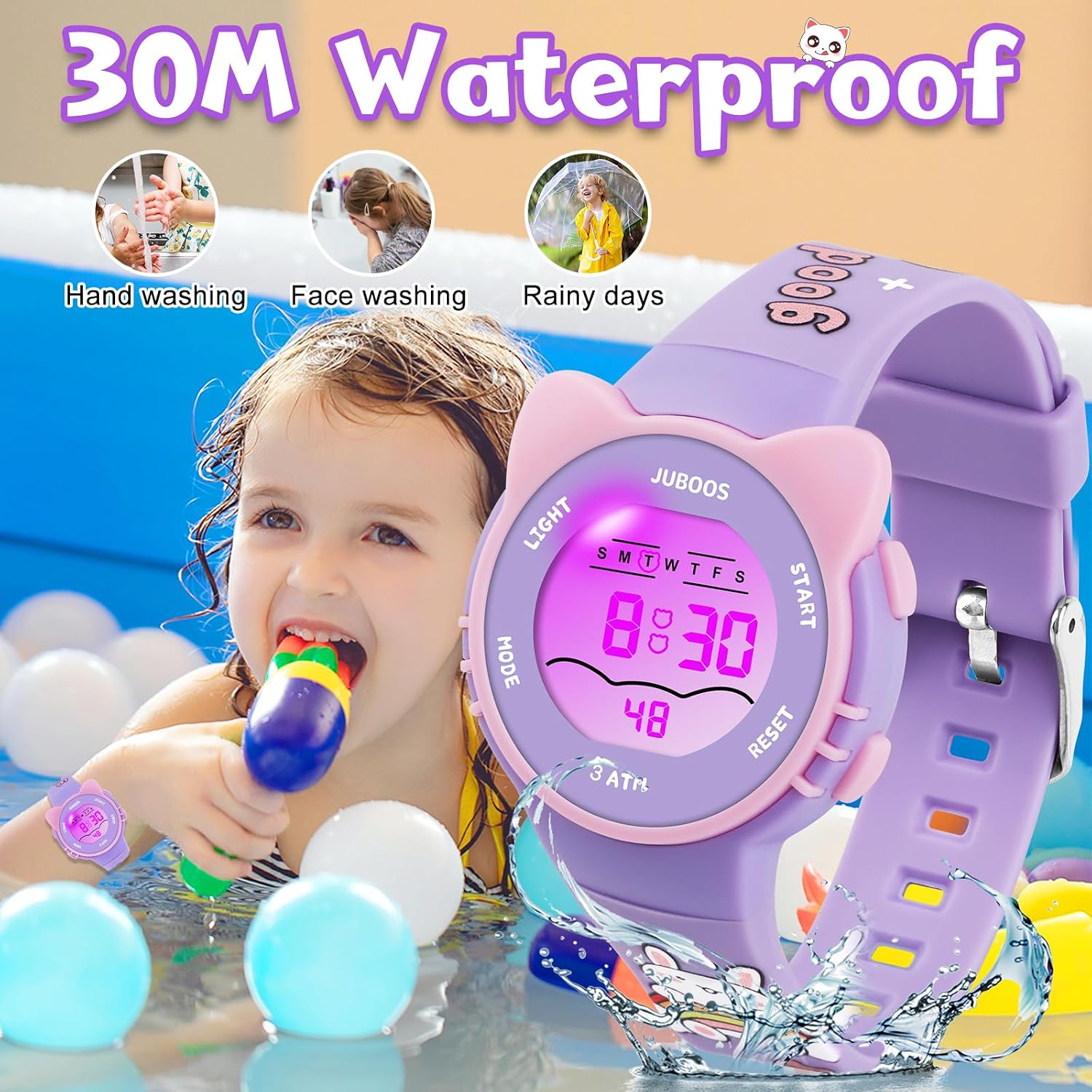 Detalle de Juboos Reloj Digital Deportivo para Niños 3,5 cm