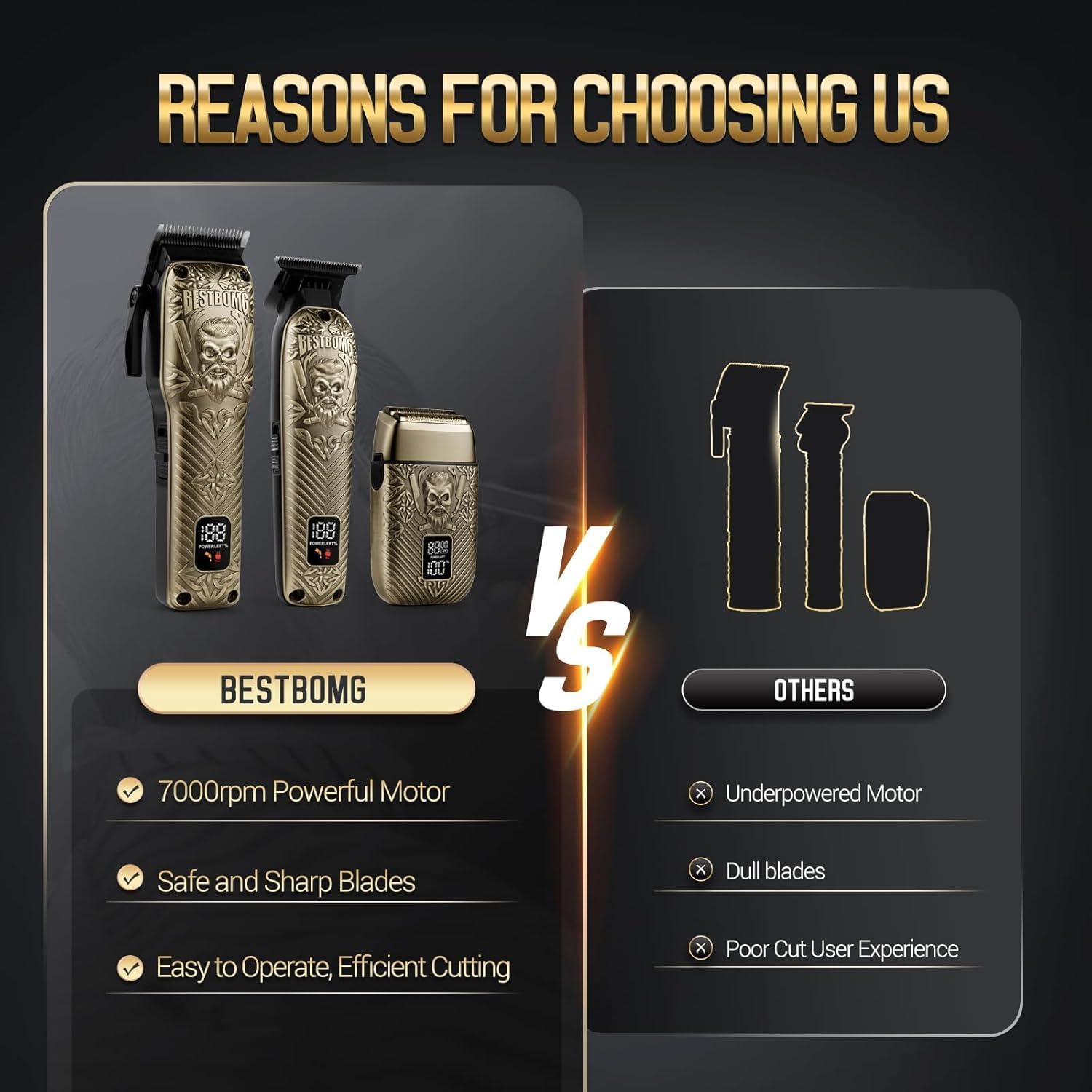Thumbnail 5 de Bestbomg 807E Bronze Hair Clippers