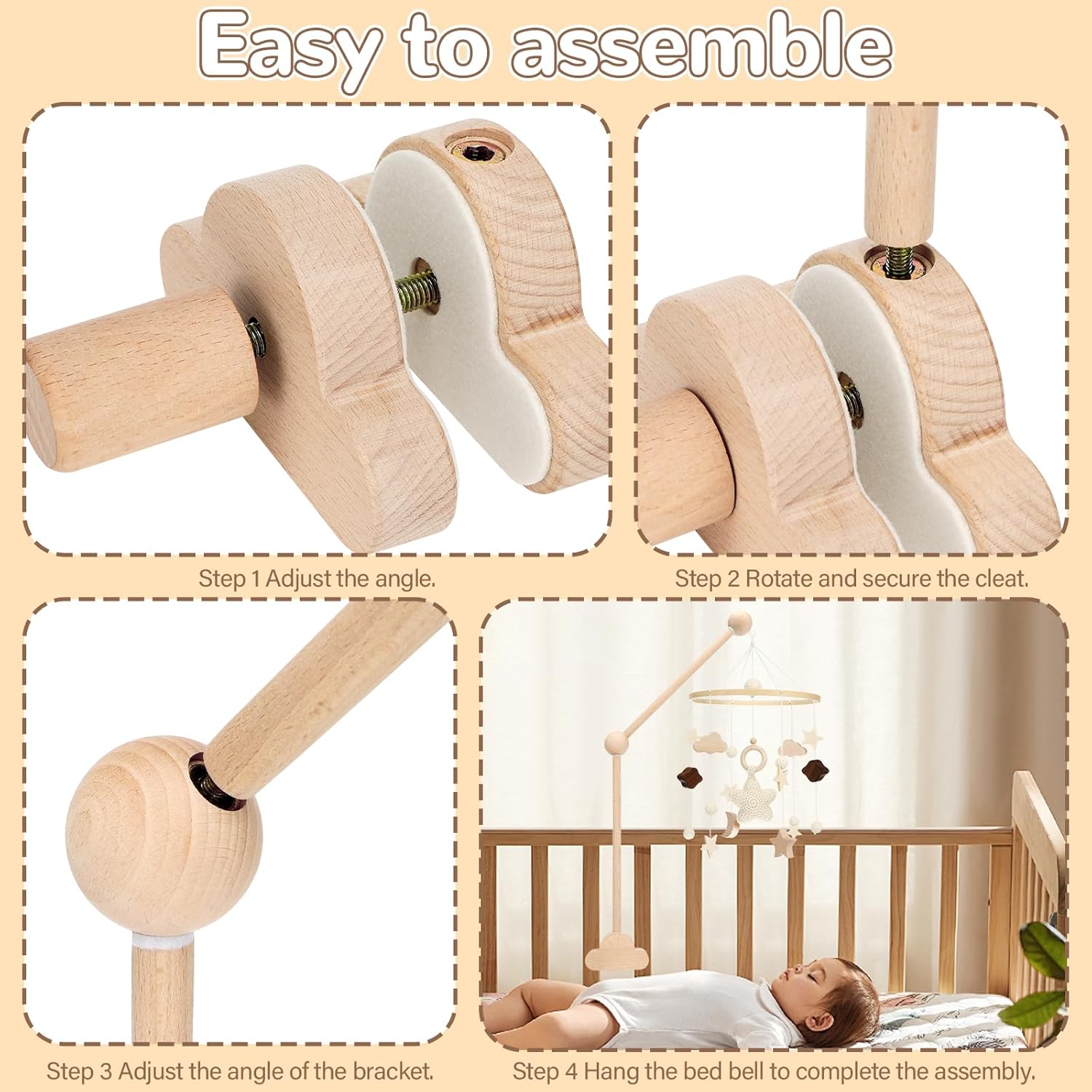 Detalle 2 de Farerkass Baby Mobile Halterung mit Holzarm