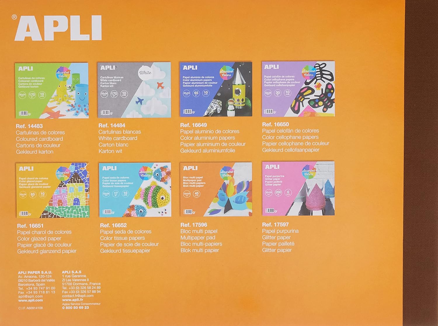 Thumbnail 1 de APLI 17596 – Bloc de 45 feuilles multicolores pour loisirs créatifs (32 x 24 cm)