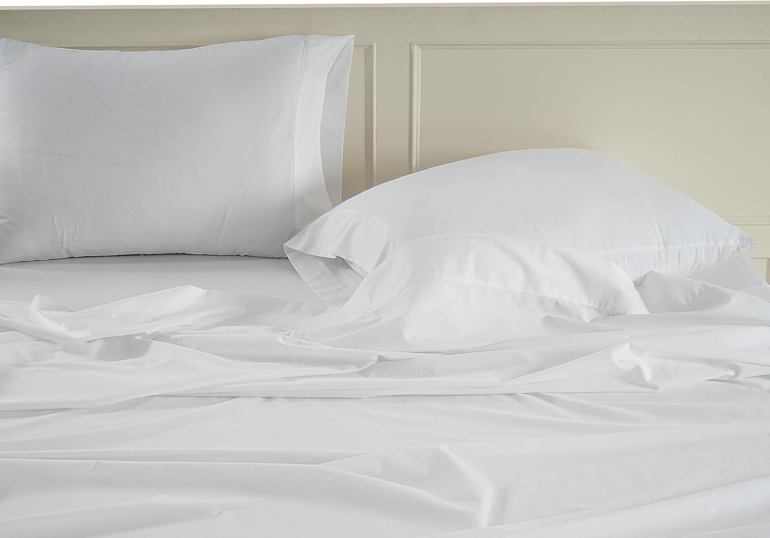 Thumbnail 3 de Lane Linen 100% Organic Cotton Percale Queen Sheet Set (4-Piece) — White, Fits Mattresses up to 15