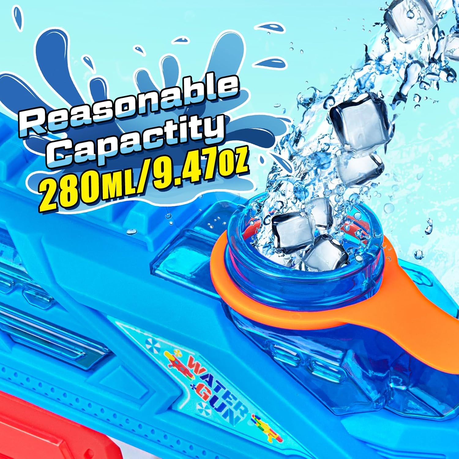 Thumbnail 3 de RONSTONE 2 Pack Kids Water Guns (280ml) with 8.8m Range – Blue & Red