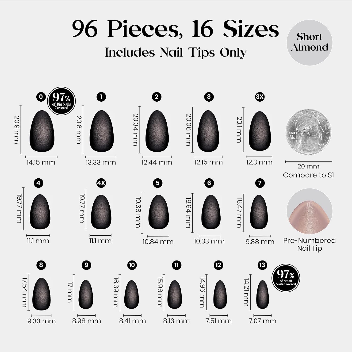 Detalle 2 de Beetles Enchanted Aurora Cat Eye Press On Nails (Gel Polish) — Medium Almond, 7 Colors, 16 Sizes, 224 Pieces