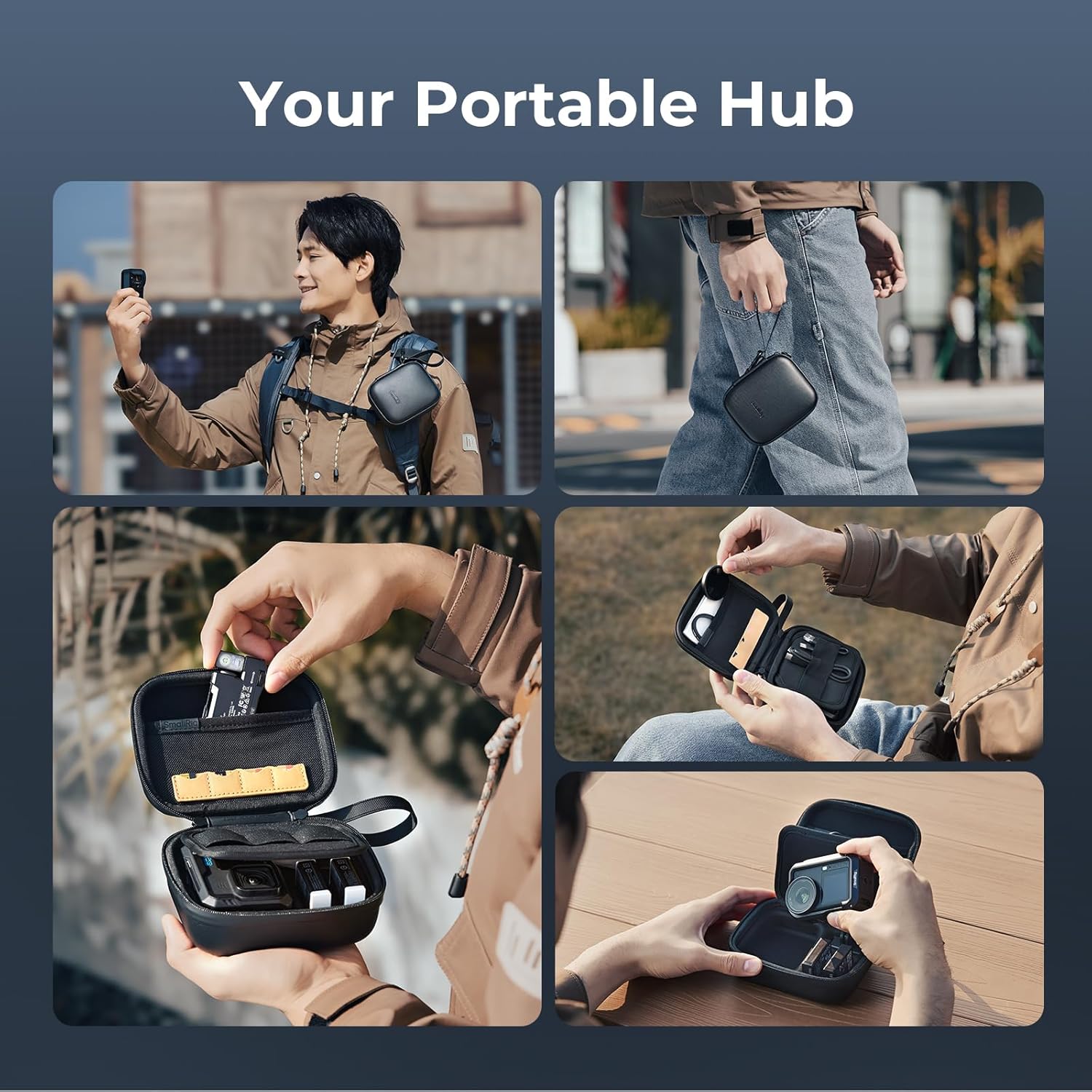 Detalle de SMALLRIG Sac Étui Caméra d'action pour DJI Osmo Action 6/5 Pro et GoPro/Hero 13-9 – Organisation 360°
