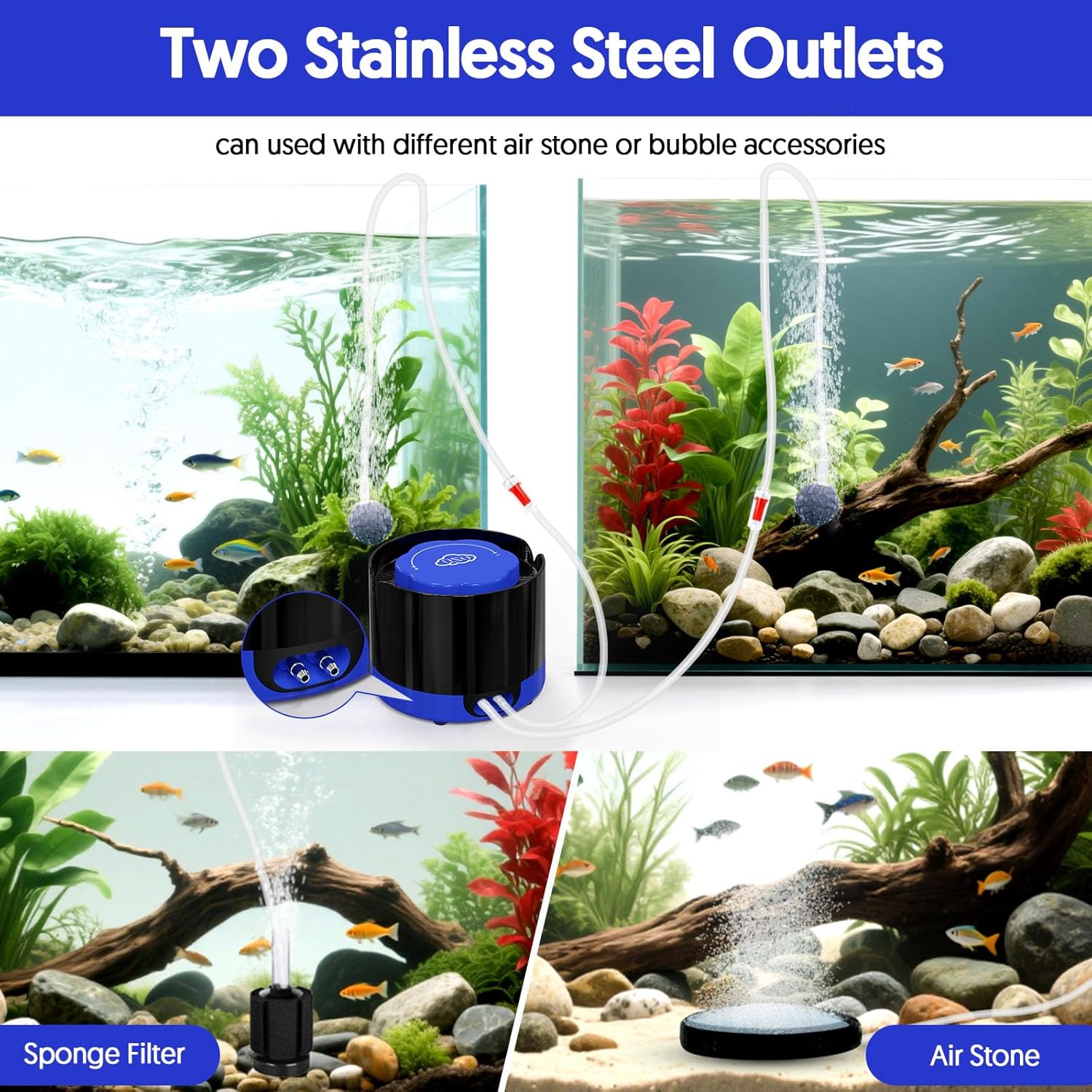 Thumbnail 4 de QZQ Aquarium Air Pump 3W adjustable aerator 🐠