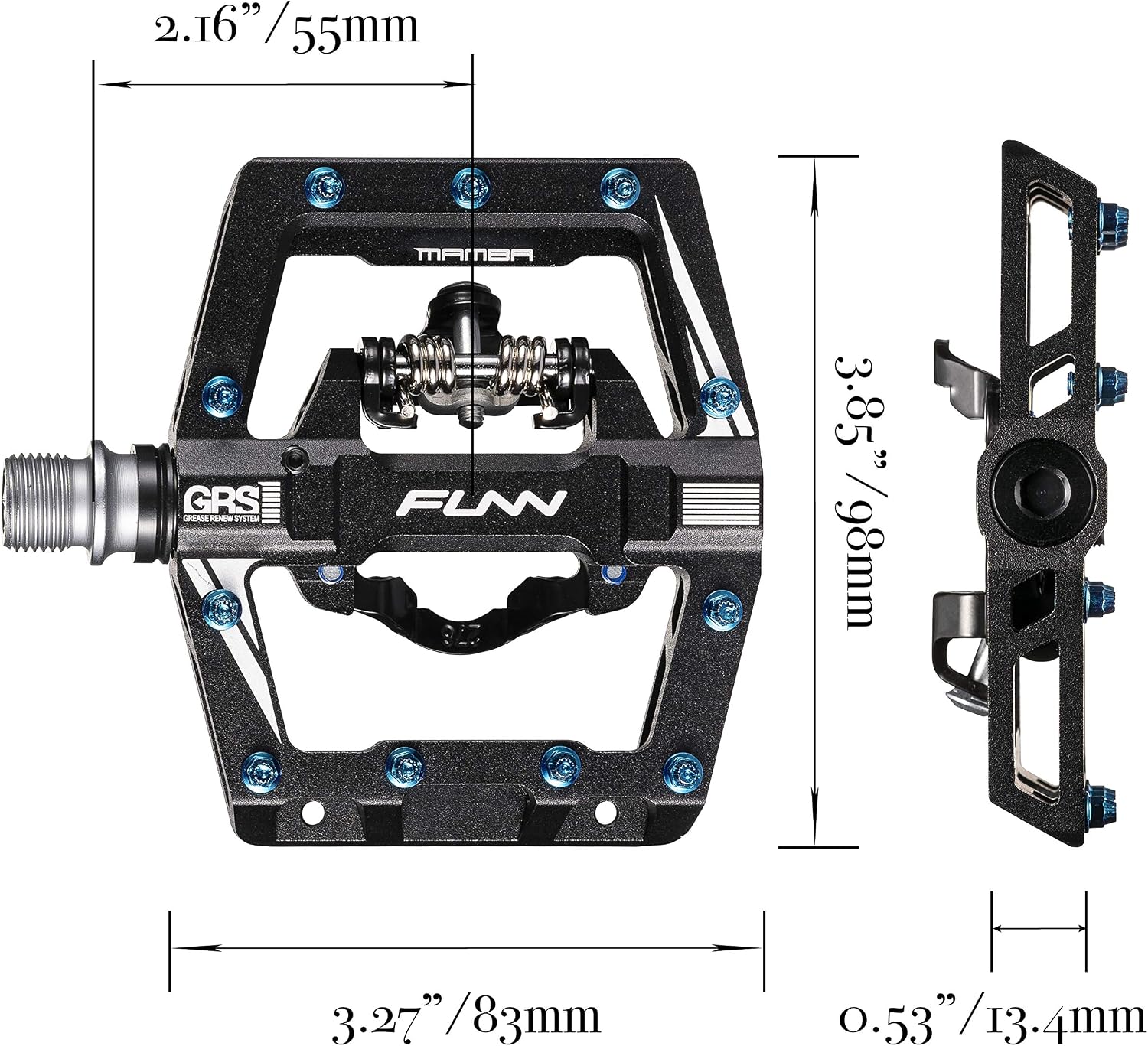 Detalle de Funn Mamba S : Pédales VTT Clipless à Clip Simple Face, compatibles SPD – Axe CrMo 9/16