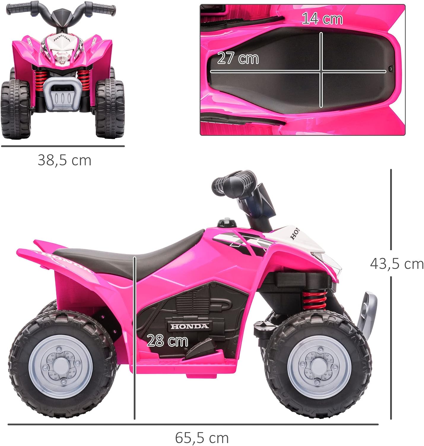 Thumbnail 6 de AIYAPLAY Quad électrique Enfant 6 V Honda sous Licence — 4x4 sûr et réaliste pour les tout-petits