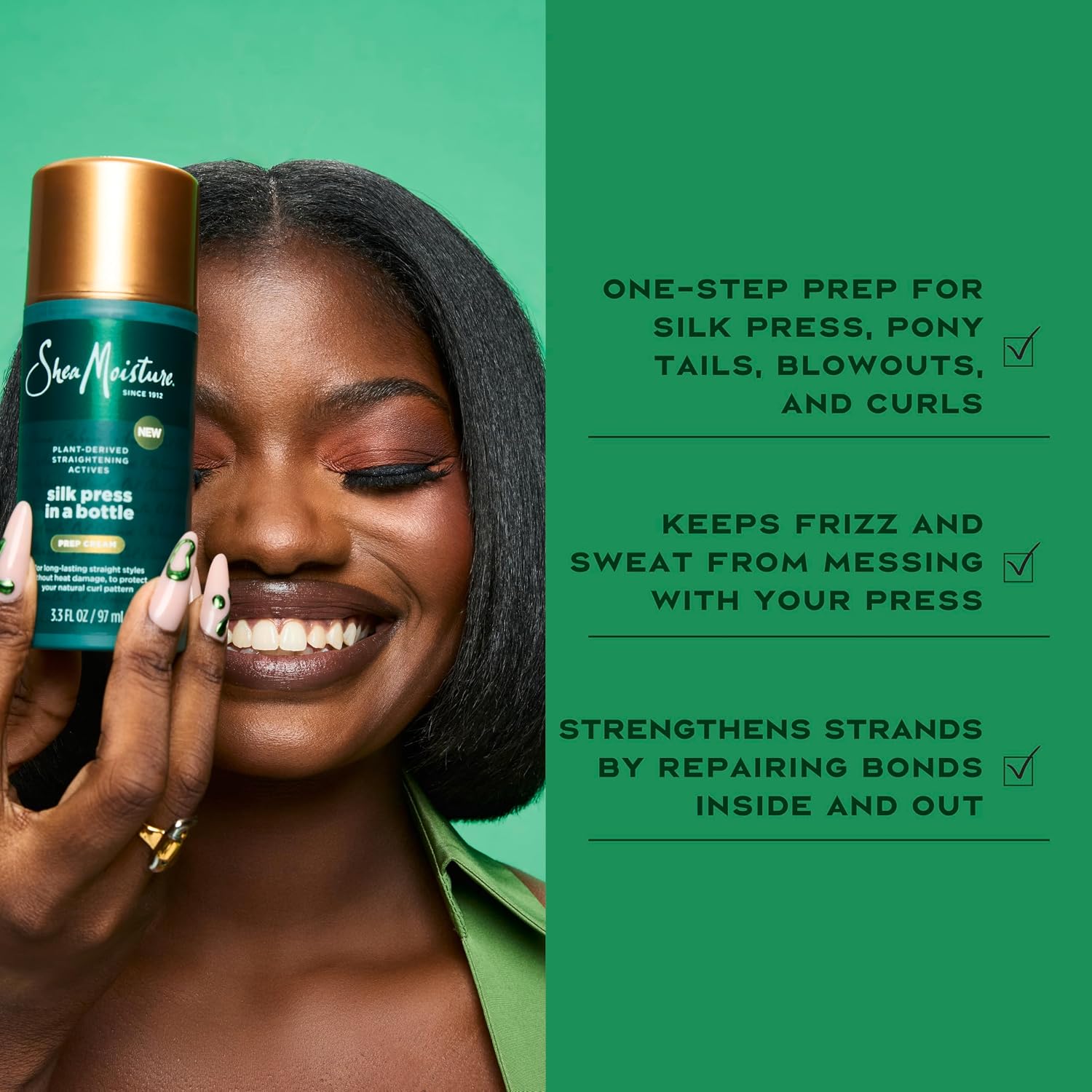 Detalle 2 de SheaMoisture Silk Press Prep Cream 3.3 fl oz