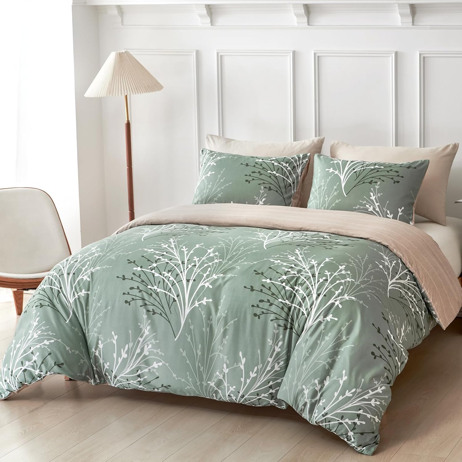 Detalle de Tokokimo Green King Size Duvet Cover Set 230x220 cm