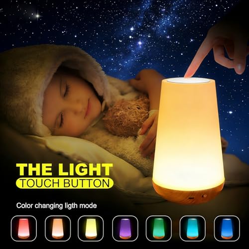 Detalle de Caxmtu LED Night Light: Touch, Remote, and RGB Sleep Lamp for Kids’ Bedrooms