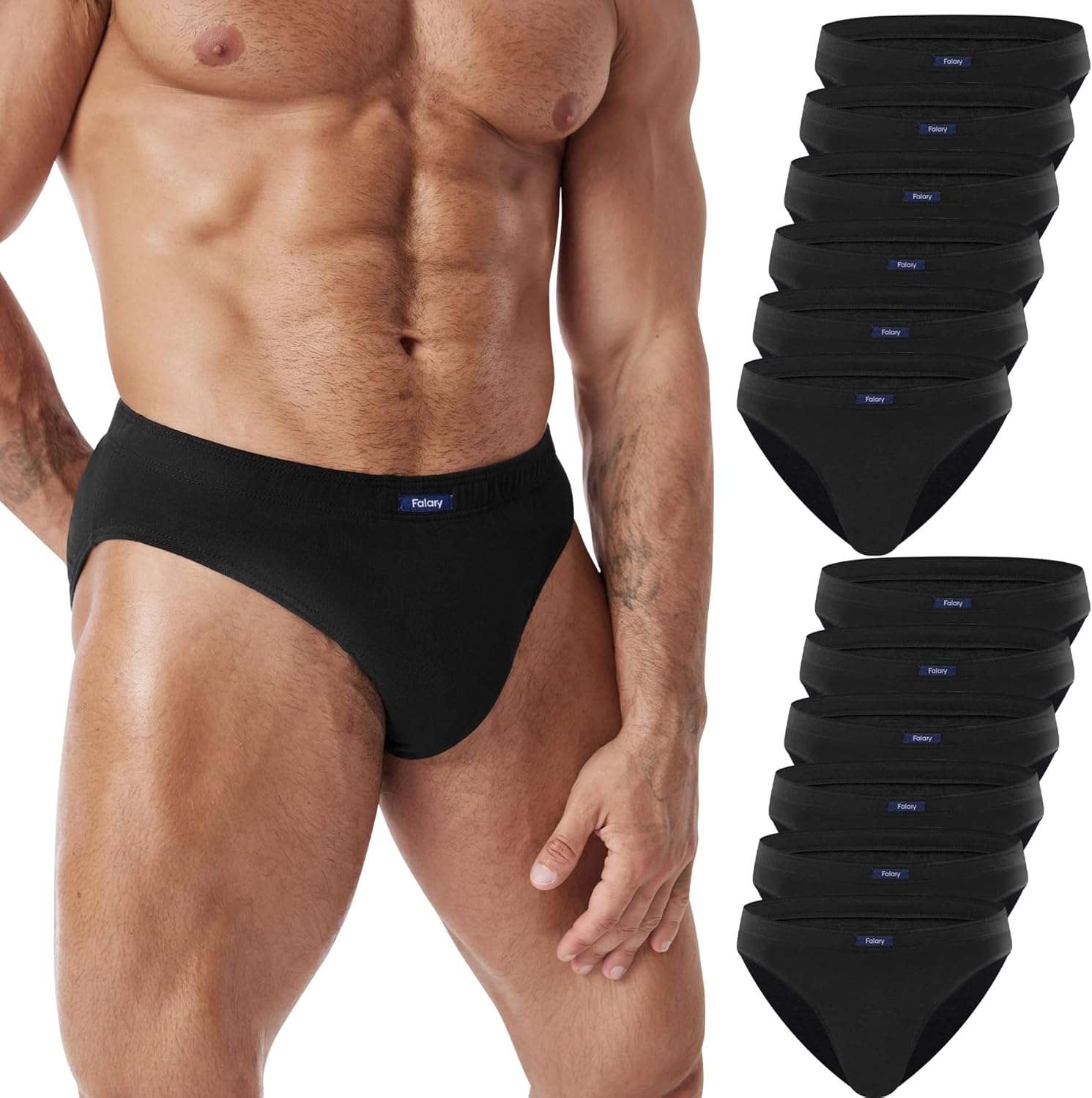 Thumbnail 6 de FALARY Herren Slip 6er Pack aus 100% Baumwolle – Sport Basic Unterwäsche mit bequemem Schnitt