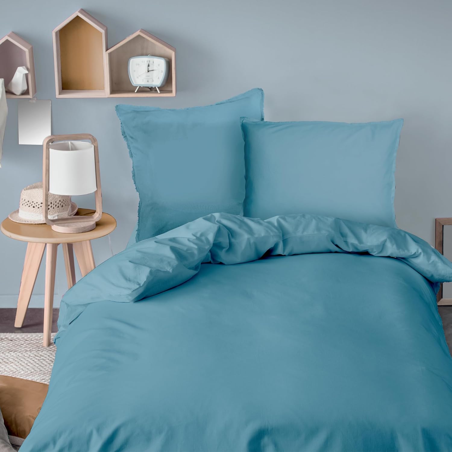 Thumbnail 6 de MATT & ROSE Housse de Couette 200x200 cm en coton lavé Bleu Orage – 1 ou 2 personnes