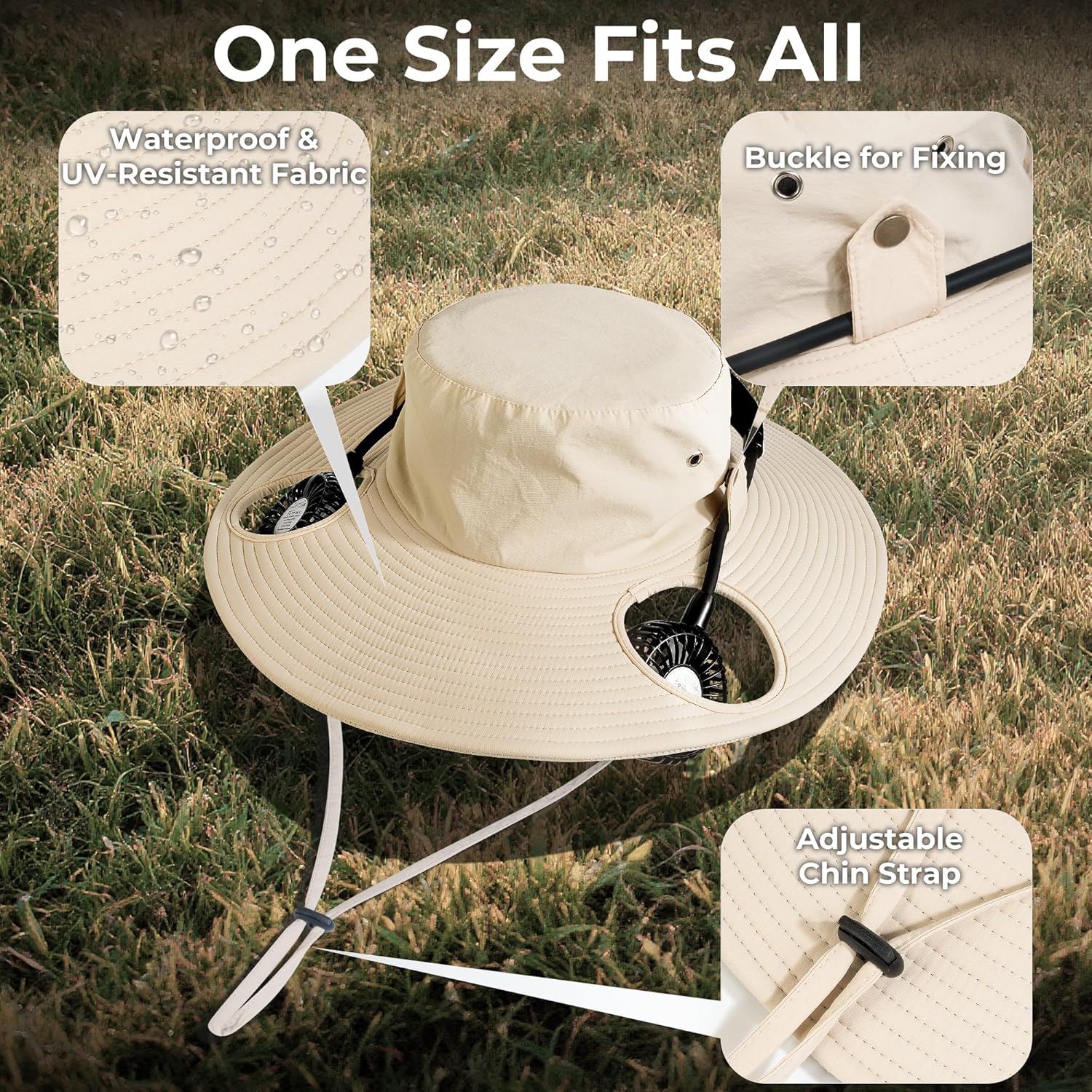 Thumbnail 6 de AMACOOL Bucket Hat Fan: 2-in-1 Cooling for Outdoor Adventures