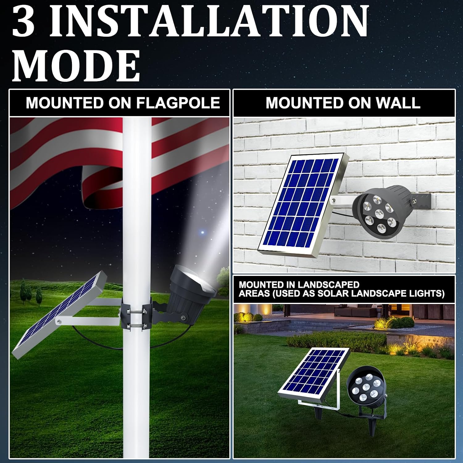 Detalle 2 de Ofuray Solar Flagpole Light, 5200mAh Battery