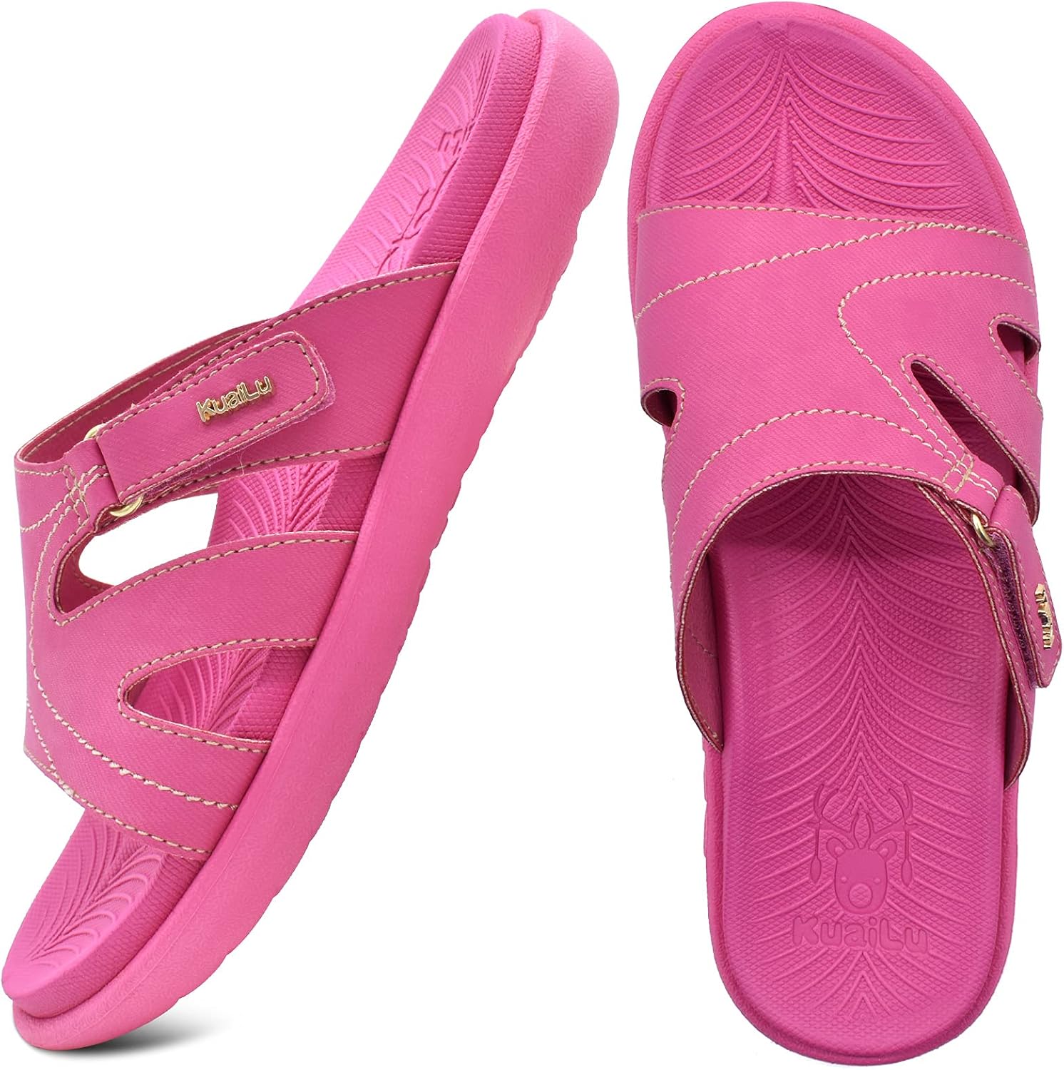 Detalle de KuaiLu Women's Fashion Orthotic Slides: Cushioned, Arch-Support Sandals for Everyday Comfort
