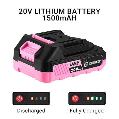 Thumbnail 6 de DEKOPRO Taladro inalámbrico rosa de 20 V para mujeres