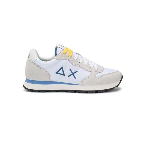 Detalle 2 de SUN68 Tom Accessori Solidi da Uomo – Sneaker running in bianco/grigio/blu, 44 EU