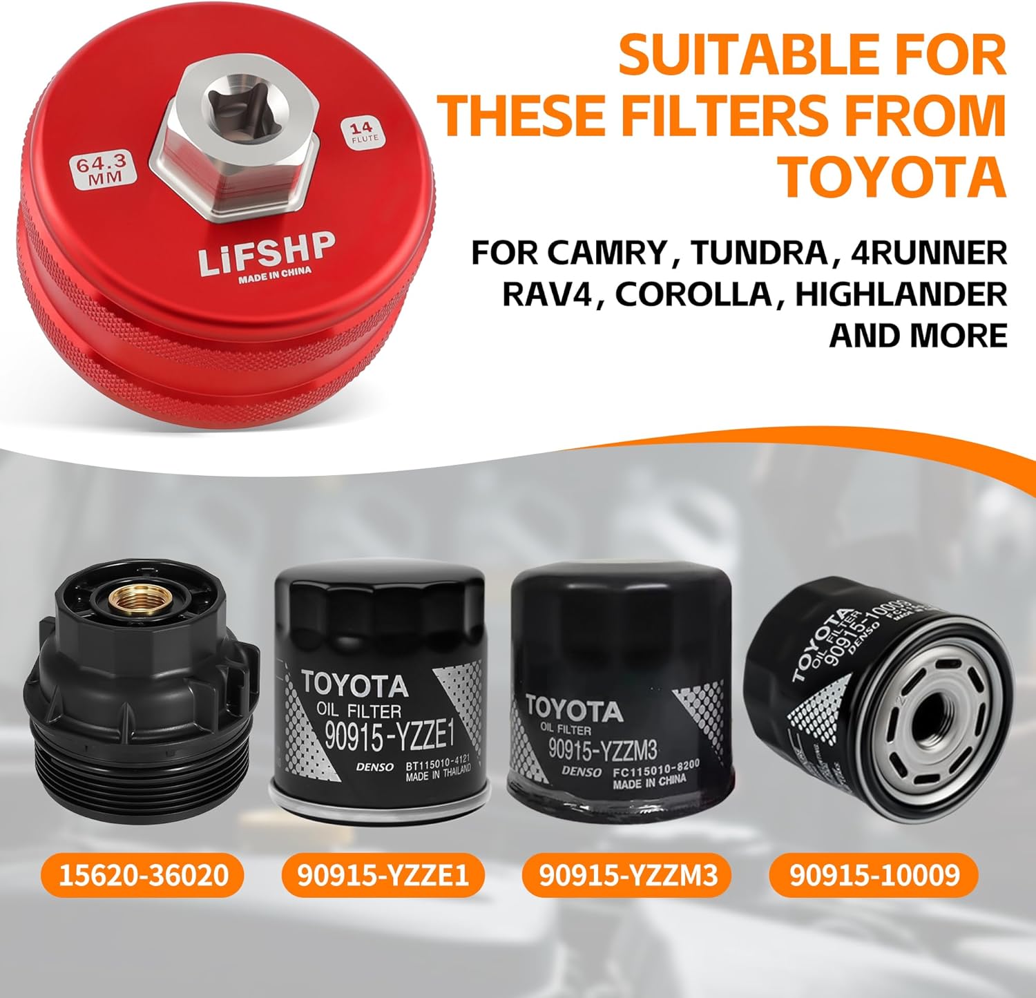 Thumbnail 5 de LIFSHP 64mm Oil Filter Wrench for Toyota 🔧