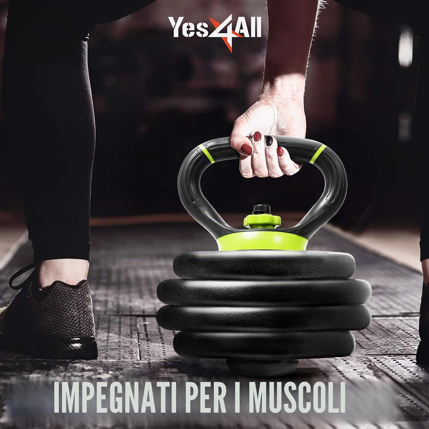 Detalle de Yes4All impugnatura regolabile per kettlebell: convertitore di piastre di peso