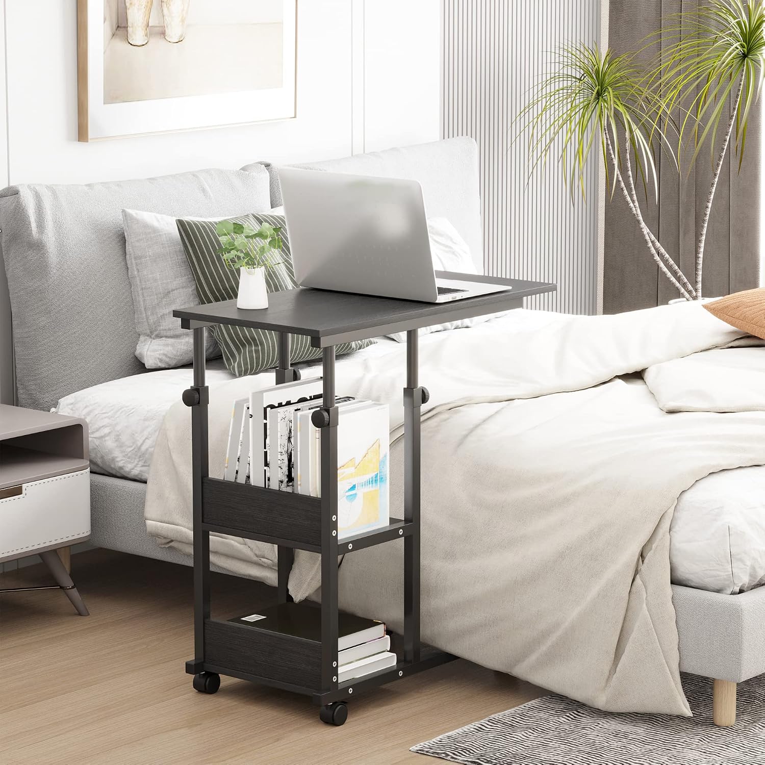 Detalle 2 de HOMCOM Mesa Auxiliar 80x40 cm 72-82 cm