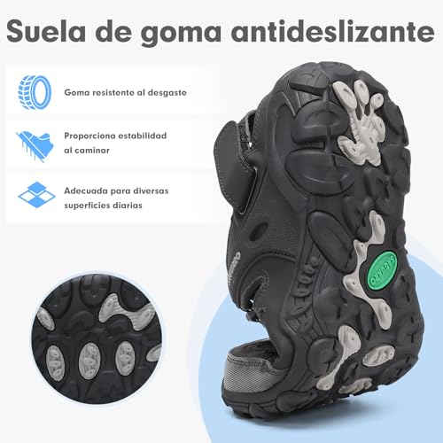 Detalle de SAGUARO Sandalias de Senderismo Hombre con puntera cerrada – Negro, talla 37