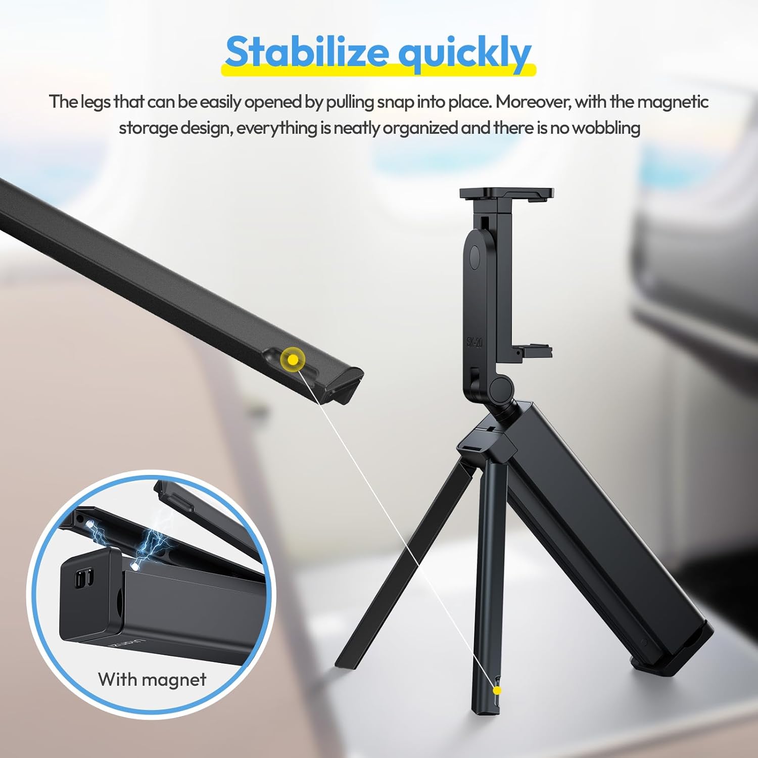Thumbnail 3 de ULANZI SK-20 : adaptateur de trépied pour téléphone avec rotation 360° (noir)