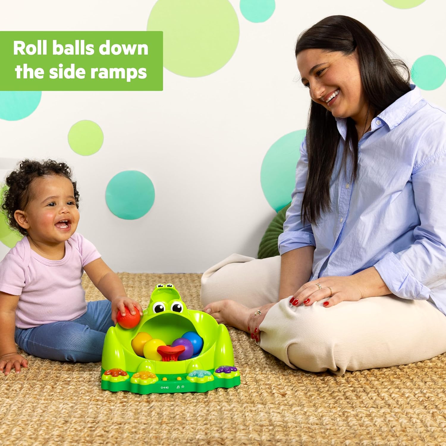 Thumbnail 6 de Bright Starts Balle Grenouille Poppin' Ball – Jouet de Lancement et Rebond pour les tout-petits (6 mois et +)