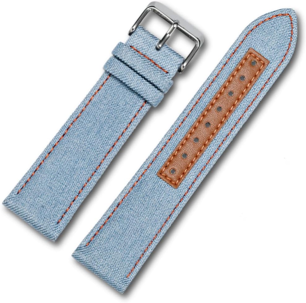 Thumbnail 2 de Triblanc Denim-Leinen-Uhrenarmbänder mit Schnellverschluss, 18/20/22 mm – personalisierbar, Ersatzband im Smartwatch-Stil
