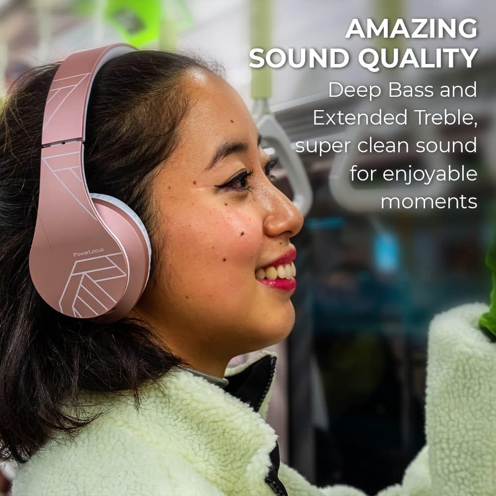 Detalle 2 de PowerLocus Bluetooth Headphones Over Ear with Microphone and FM Radio