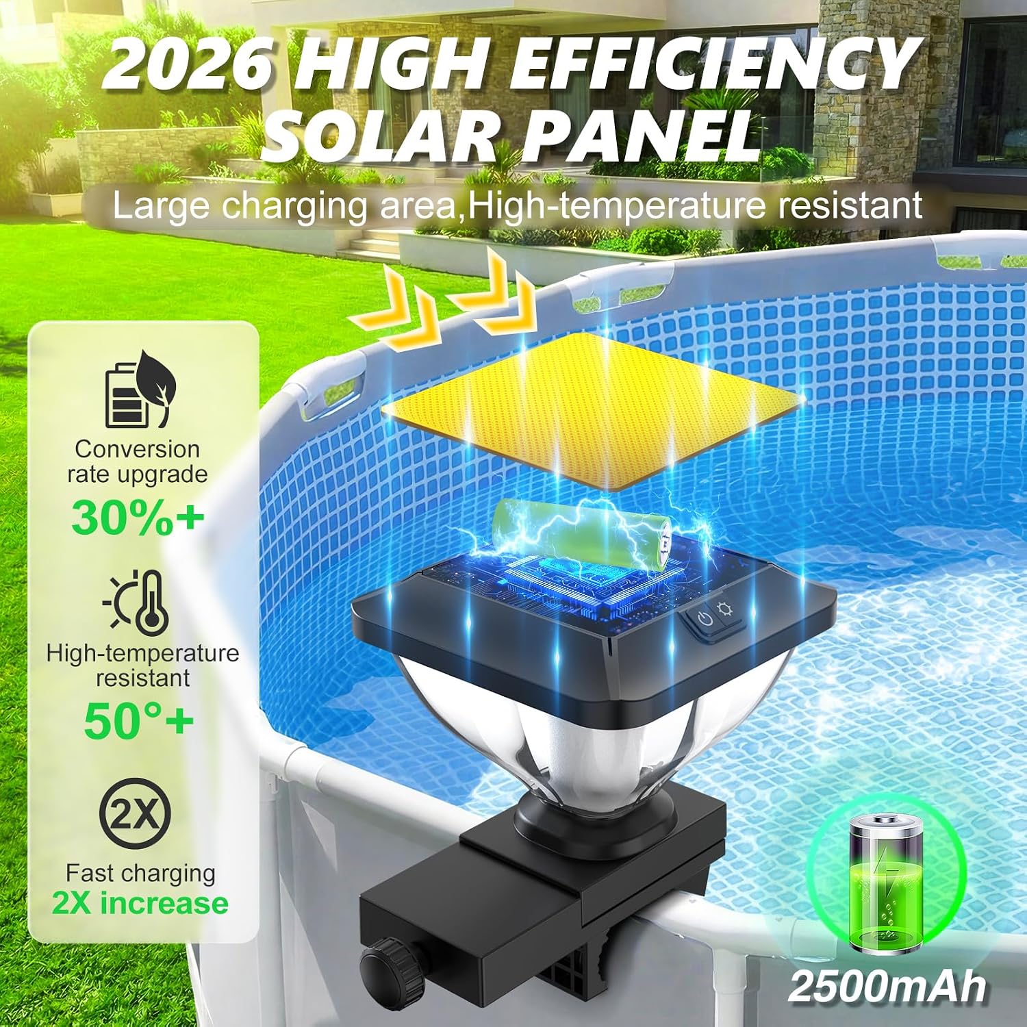 Thumbnail 1 de DeeprBling Luces Piscina Solares Elevadas con Estructura: iluminación RGB con IP68 para exteriores