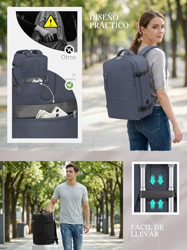 Thumbnail 3 de Hayayu Mochila de viaje 40x30x20 cm: cabina 24 l para Ryanair y aerolíneas europeas