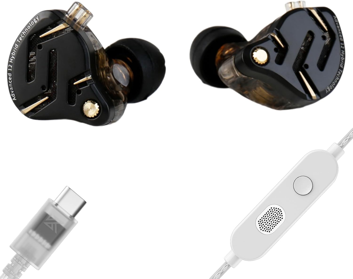 Detalle de KZ ZS12 Pro 2 USB-C Wired In-Ear Monitor Headphones (Black, with Mic)