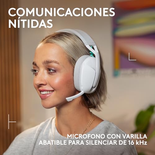 Detalle de Logitech G G321 Lightspeed: auriculares inalámbricos gaming en blanco