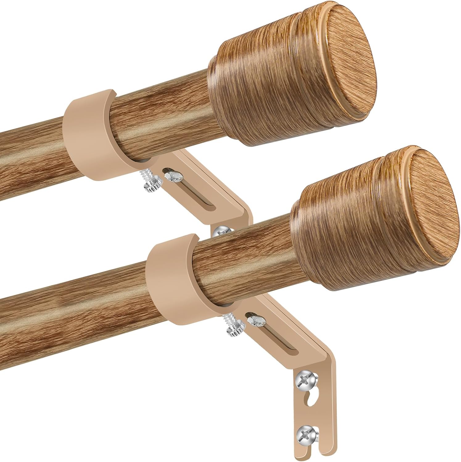 Detalle de Edidonson CR30120W2P 1-Inch Adjustable Curtain Rods, 2-Pack with Brackets