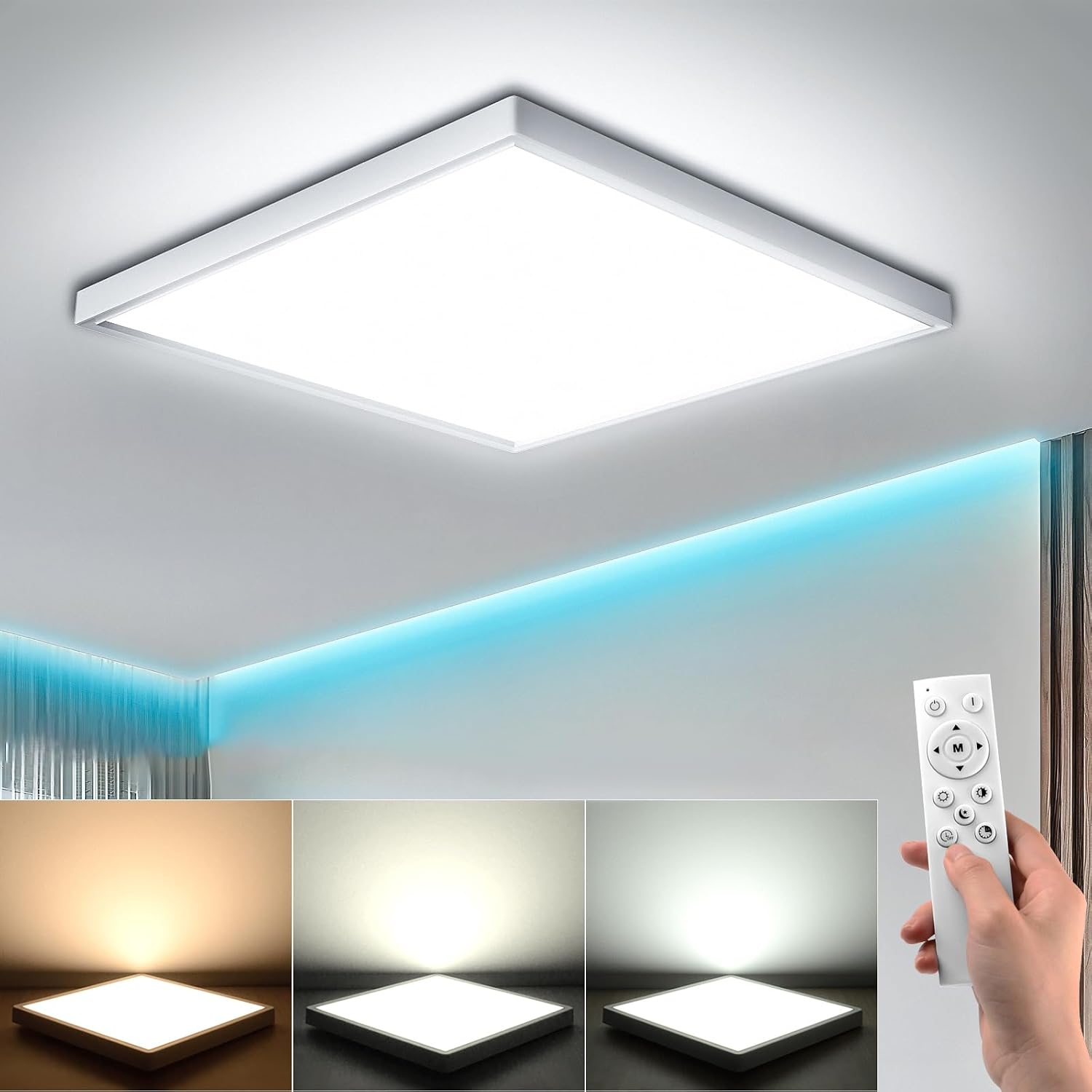 Detalle de EASY EAGLE LCLSSWJTGFX-2204-BLQ led-plafondlamp, dimbaar, 36 W, IP44