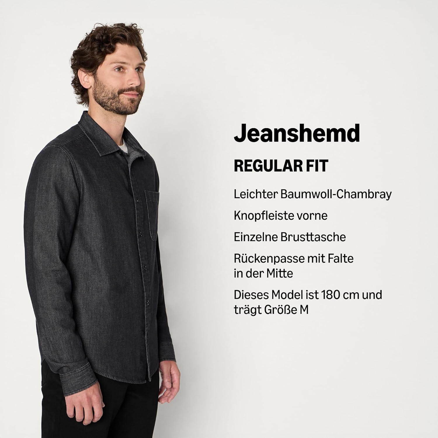 Thumbnail 3 de Amazon Essentials Herren Regular-Fit Langärmliges Button-Down-Jeanshemd